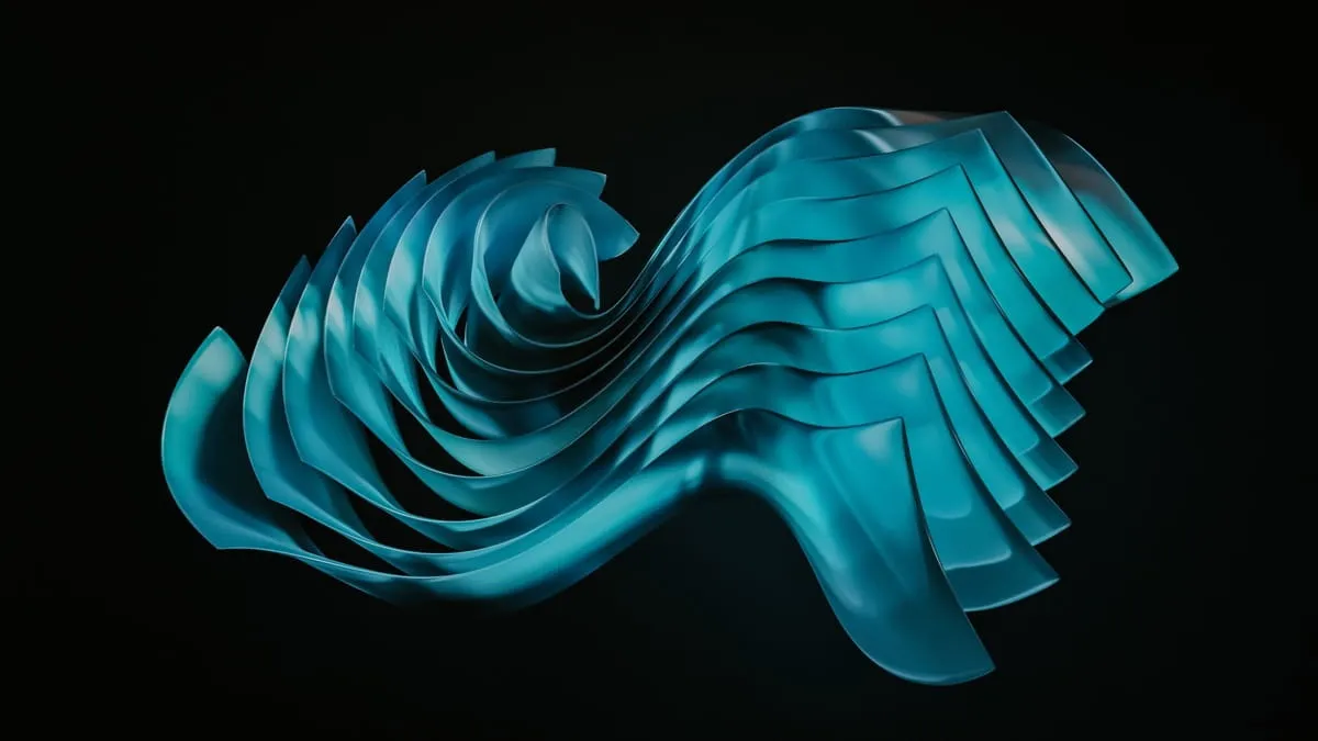 Blue shapes on black background